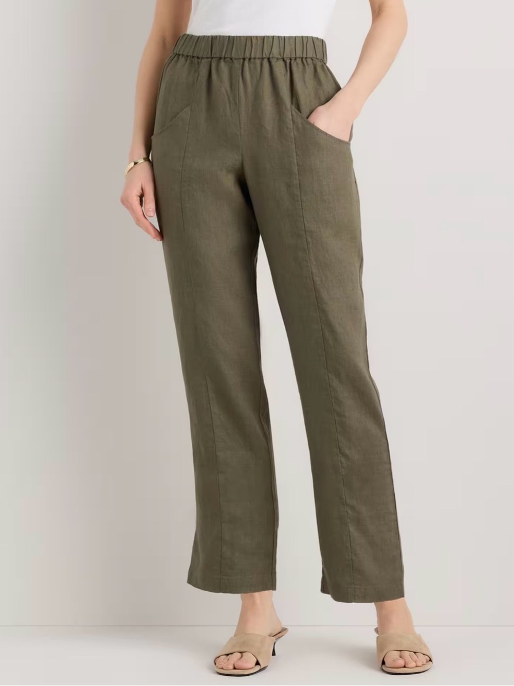 Quince 100% European Linen Tapered Ankle Pants